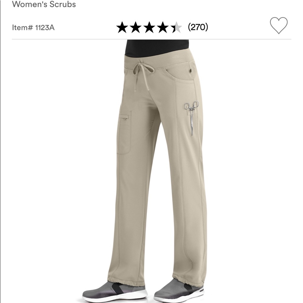 Straight Leg Drawstring Cargo scrub Pants khaki